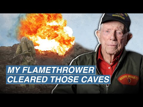 Flamethrower COMBAT on IWO JIMA with a WWII MARINE | Don Graves