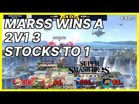Marss wins a 2v1 3 stocks to 1 (btssmash2) | Smash Ultimate Highlights