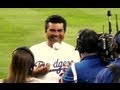 George Lopez PERFECT First Pitch at Dodger Game! 8-14-13