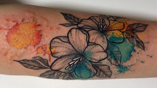 Watercolor Flower - Tattoo Time lapse