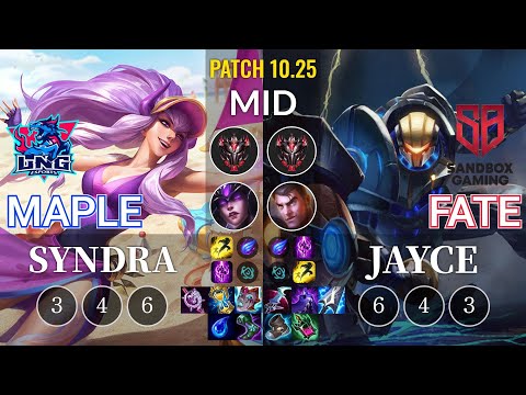 LNG Maple Syndra vs SB FATE Jayce Mid - KR Patch 10.25