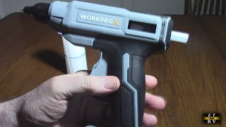WORKPROX Cordless Hot Glue Gun, 90min Run, 20V Rechargeable, 20 Glue Sticks, 2Ah Battery, Power Bank
