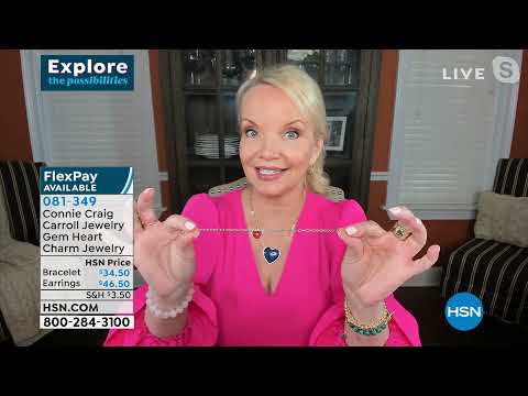 Connie Craig Carroll Jewelry Stella Gemstone Heart Charm...