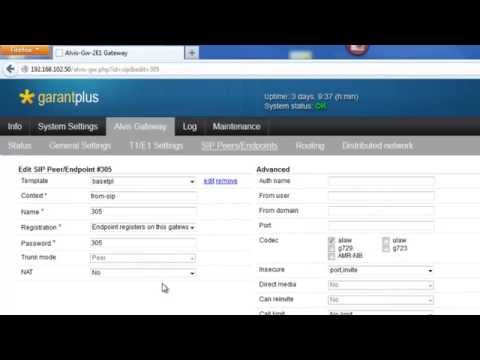 Alvis-Gw-2E1 Web-интерфейс
