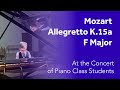 Mozart Allegretto K.15a - at the Concert of Piano Class