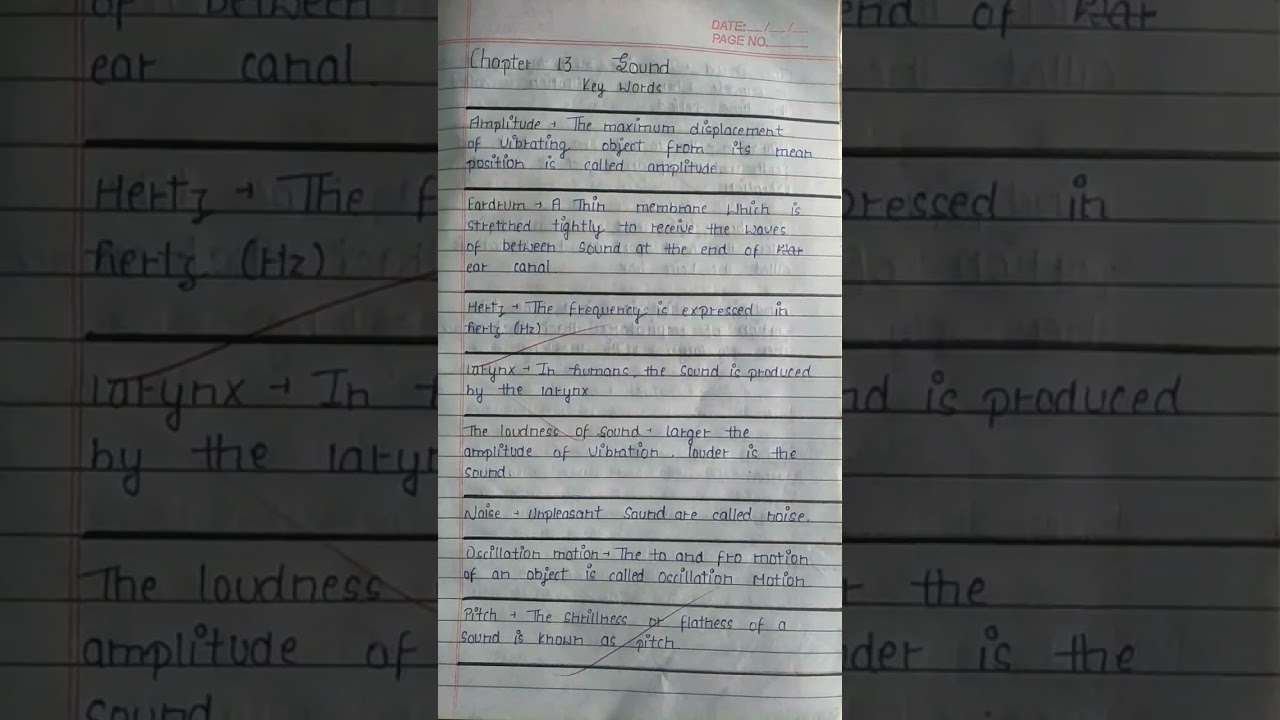 class 8 science chapter 13 sound keywords