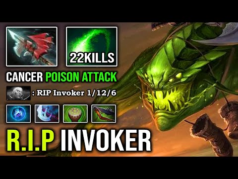 ZERO FARM FOR INVOKER Solo Mid Viper 100% Cancer Slow Rekted Enemy with Pure Poison Attack DotA 2