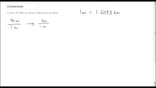 Conversions - Mph to km-h