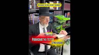 Parashat Ki Tetse 5783 (2023) - Message du Rav avant Shabbat