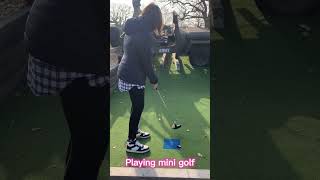 Mini golf outing #practice #golfswing #dedicated #golf #in #putting #holeinone #minigolf #fun