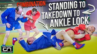 How to take someone down to finish an ankle lock or a knee bar? Sambo academy \ Leg locks