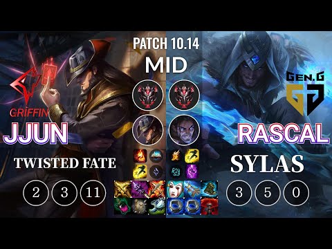 GRF jjun Twisted Fate vs GEN Rascal Sylas Mid - KR Patch 10.14