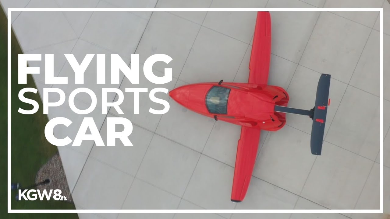 Switchblade, a flying sportscar, flies over Washington state