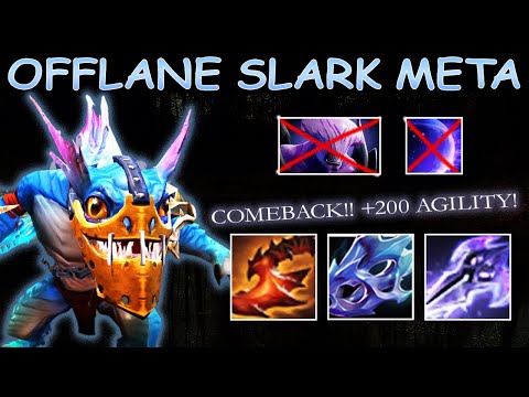 Slark (Offlane) | Hard game comeback! How to counter meta faceless void | Highlights (7.32b)