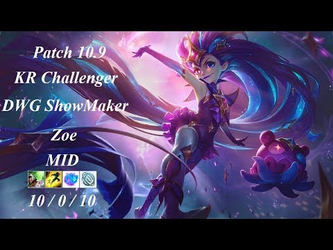 DWG ShowMaker - Zoe vs Rumble - KR Challenger 1136 LP - Patch 10.9