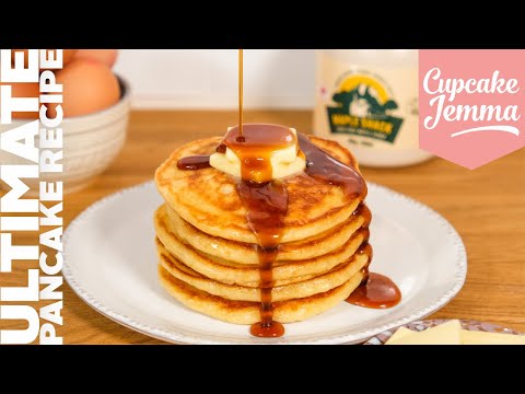 How to Make Super Fluffy American Style Pancakes! | Full recipe and ingredients | Cupcake Jemma