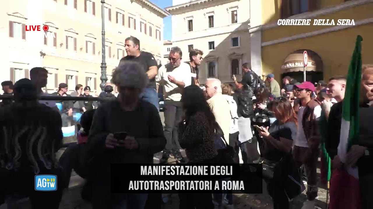 Manifestazione degli autotrasportatori a Roma