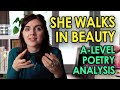 She Walks In Beauty by Lord Byron || A-Level Poetry Analysis