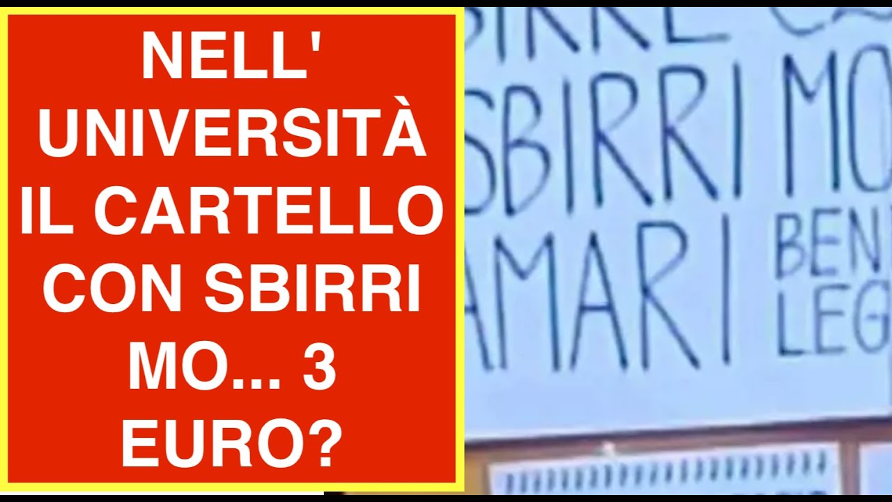 NELL' UNIVERSITÀ IL CARTELLO CON SBIRRI MO... 3 EURO?