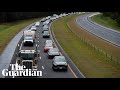 Drone Footage Shows Motorists Fleeing Oncoming Hurricane Florence