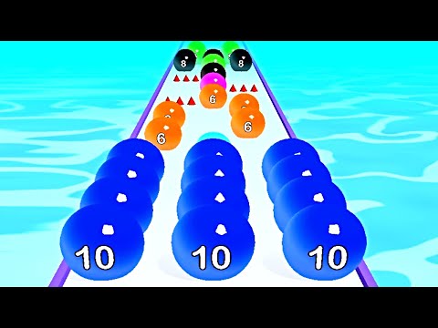 Merge Ball Race - Ball Merge 2048 Game ! All Levels Gameplay (215-219) android,ios