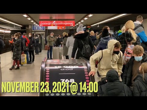 Prague Metro Station Florenc - Czech Republic - November 23, 2021 - StreetS