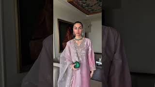 Skin Pink Embellished Raw Silk Suit - Video 2