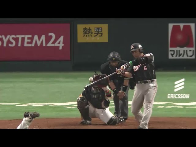 【9回表】マリーンズ・井口 レフトスタンドへ完璧の1号ソロホームラン!! 2015/3/27 H-M