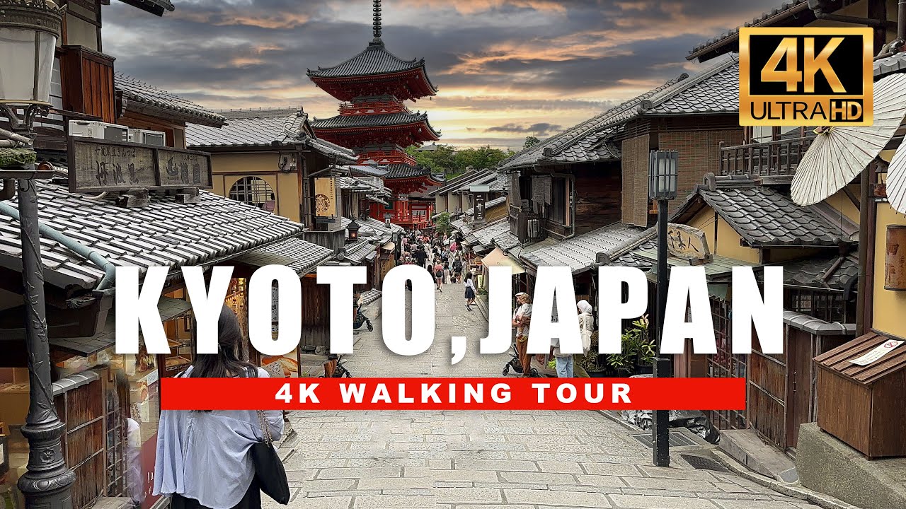 Immersive street-level walking tour through Kyoto Nishiki Market, Japan, showcasing authentic urban landscapes, local architecture, and the vibrant atmosphere of the city's neighborhoods