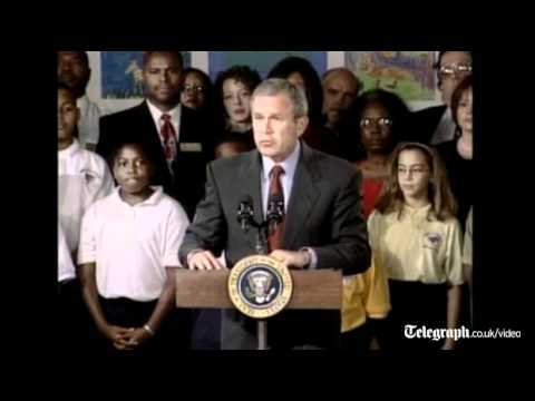 George W Bush delivers his first public speech after 9/11 attack