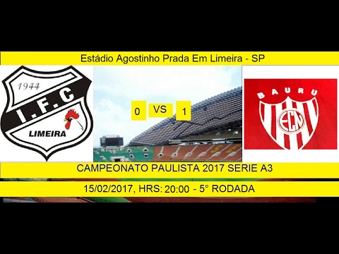 CAMPEONATO PAULISTA 2017 SERIE A3 INDEPENDENTE DE LIMEIRA 0 X 1 NOROESTE