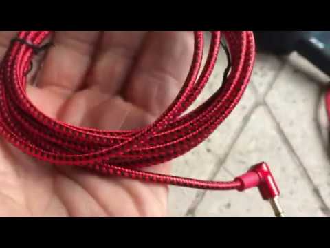 Audio Braided Cable 3.5 mm Right Angle Male Auxiliary Stereo HiFi Red (03-20-2020)