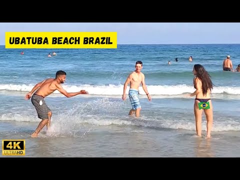 [Best Beaches Brazil 4K] Yummy! 👙🌞 Walk on the beach in Ubatuba, Brazil