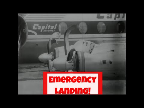 EMERGENCY LANDING OF CAPITAL AIRLINES VISCOUNT AT LA GUARDIA AIRPORT 55044