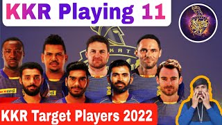 IPL 2022 : KKR Target Players 2022 Mega Auction|IPL 2022 KKR Squad|KKR Team 2022|KKR Playing 11 2022