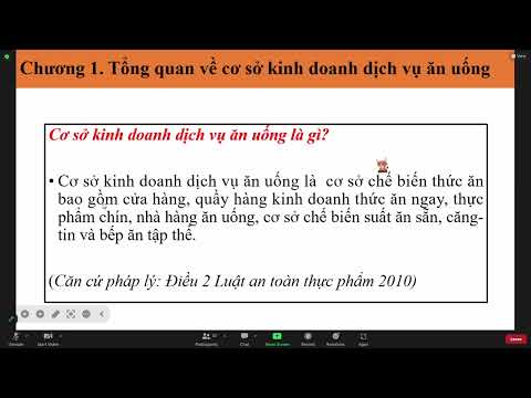 Quản Trị Cơ Sở Ăn Uống - Thứ 5 T4-6 - Buổi 1 (26/10) Zoom 1/2