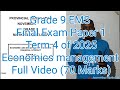 Grade 9 EMS Economics Management Sciences Term 4 Final Exam Paper 1 Of 2025