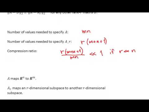 Approximation via the SVD