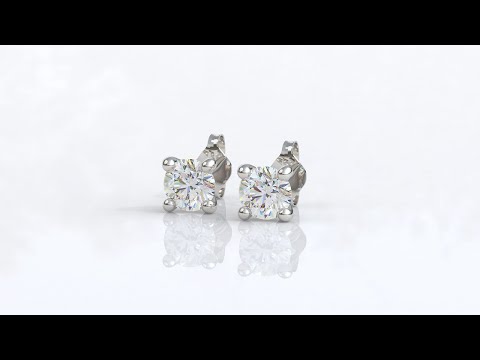 4mm 0.50ct Round Cut Diamond Stud Earrings