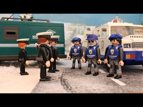 Überfall auf den Geldtransporter - Playmobil Familie Rauter - Polizei Kinderfilm - Linsendorf