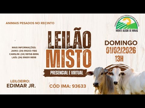 Leilões do Sindicato dos Produtores Rurais de Monte Alegre de Minas