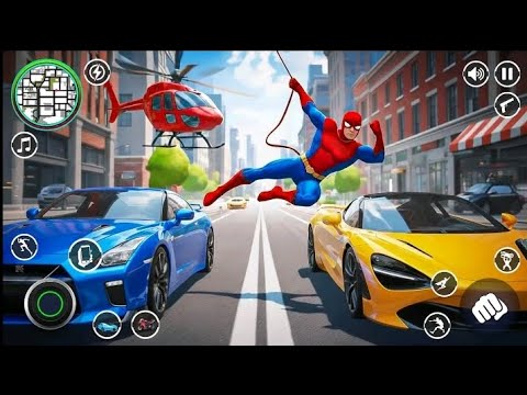 ⚡Spider Ninja Rope Hero 3D 🕷️ | Open World Superhero Simulator Gameplay | City Gangster Fight 🔥