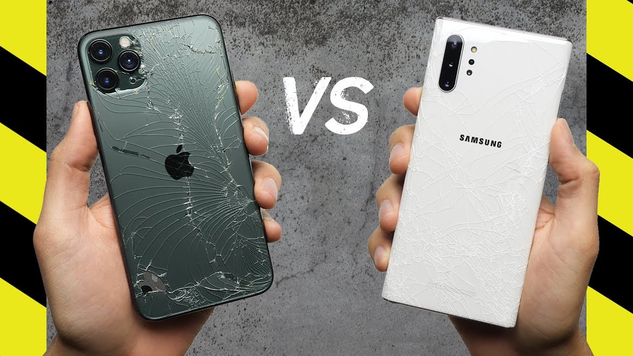 iPhone 11 Pro Max vs. Galaxy Note 10+ Drop Test - YouTube