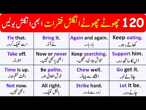 120 Short Spoken English Sentences Used in Daily Life in Urdu