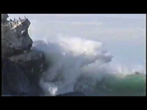 HUGE WAVE EXPLOSION Morro Rock  SLOW MOTION.