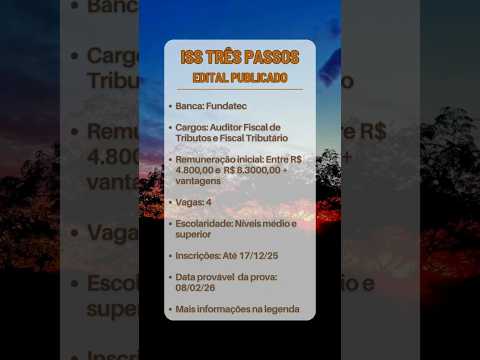 Concurso do ISS Três Passos | Editais de Concursos Públicos