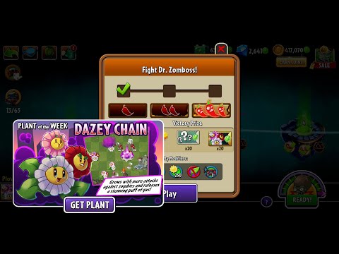 Plants VS Zombies 2 - Penny's Pursuit: Dazey Chain Zomboss 🌶🌶🌶 & Level 1-5 🌶🌶