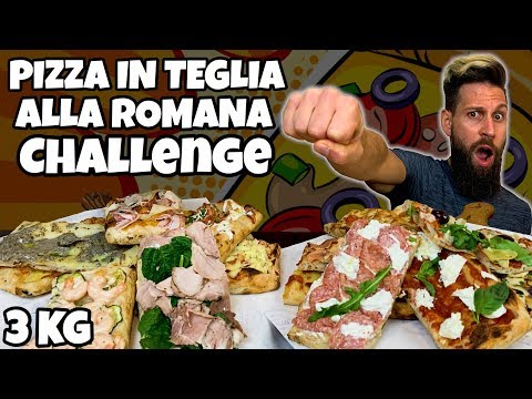 3 KG OF ROMAN-STYLE PAN PIZZA CHALLENGE - CHEAT DAY - MAN VS FOOD