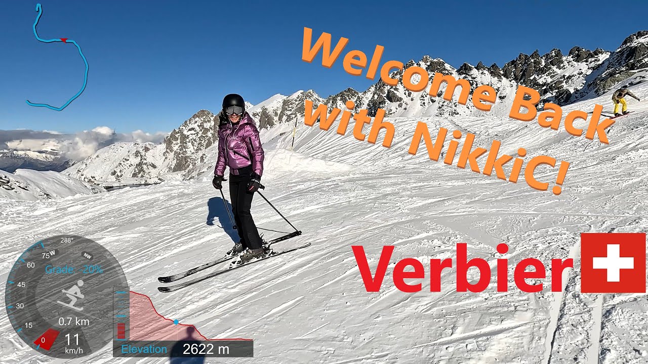 Skiing Verbier Lac Blue — early season blue, 4Vallées 4K