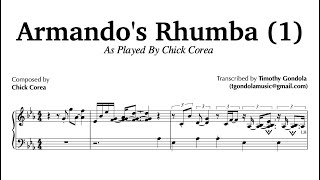 Chick Corea| Armando's Rhumba FULL Transcription